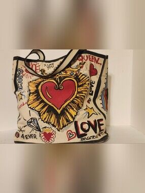Brighton Canvas 'Queen Of Hearts'  Tote - Red, Yellow, Black